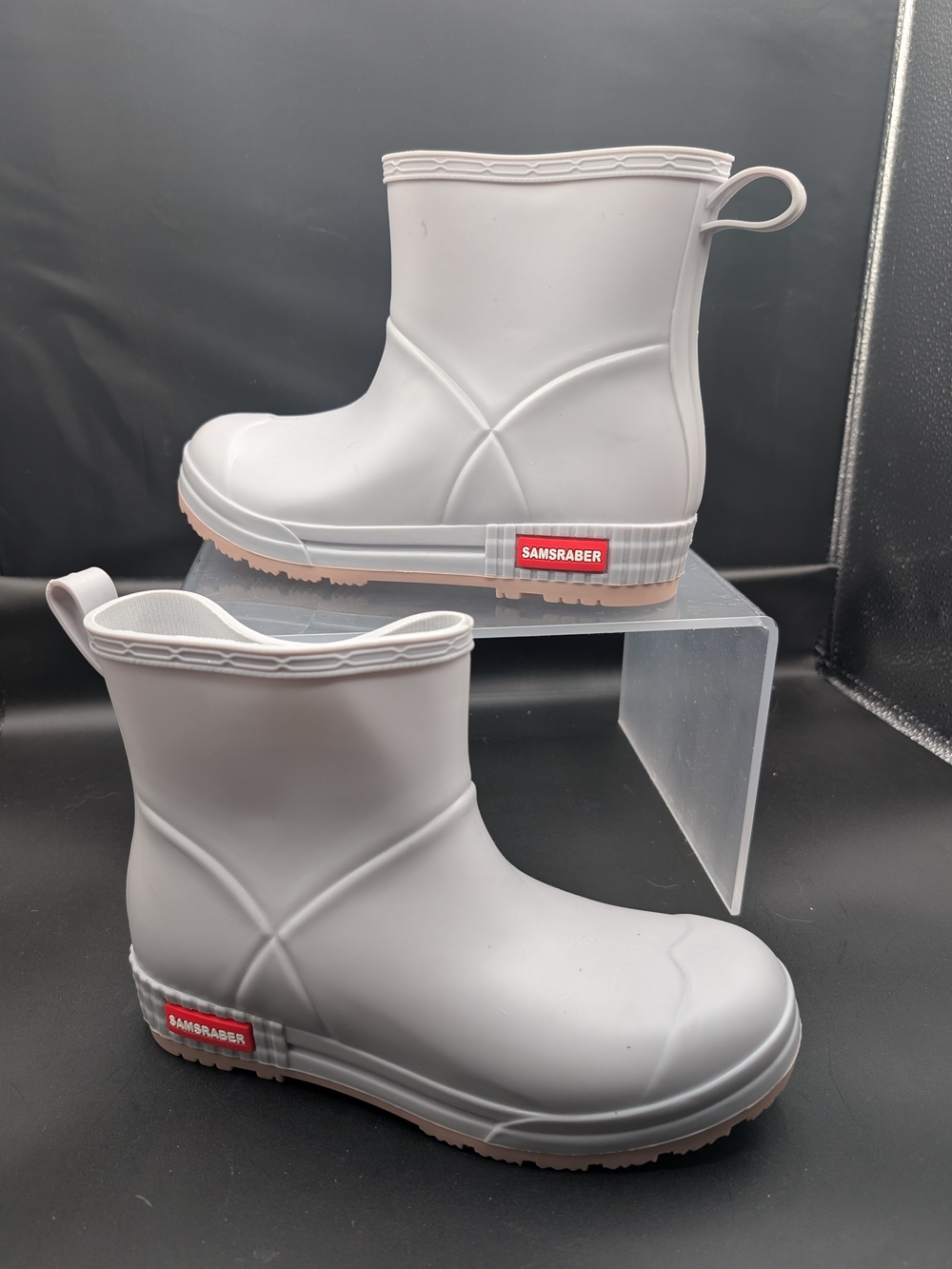 Women's Light Gray Waterproof Rain Boots